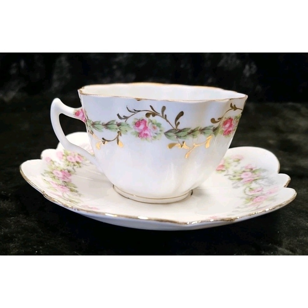 Haviland Limoge Rose Bud And Gold Cup And‎ Saucer